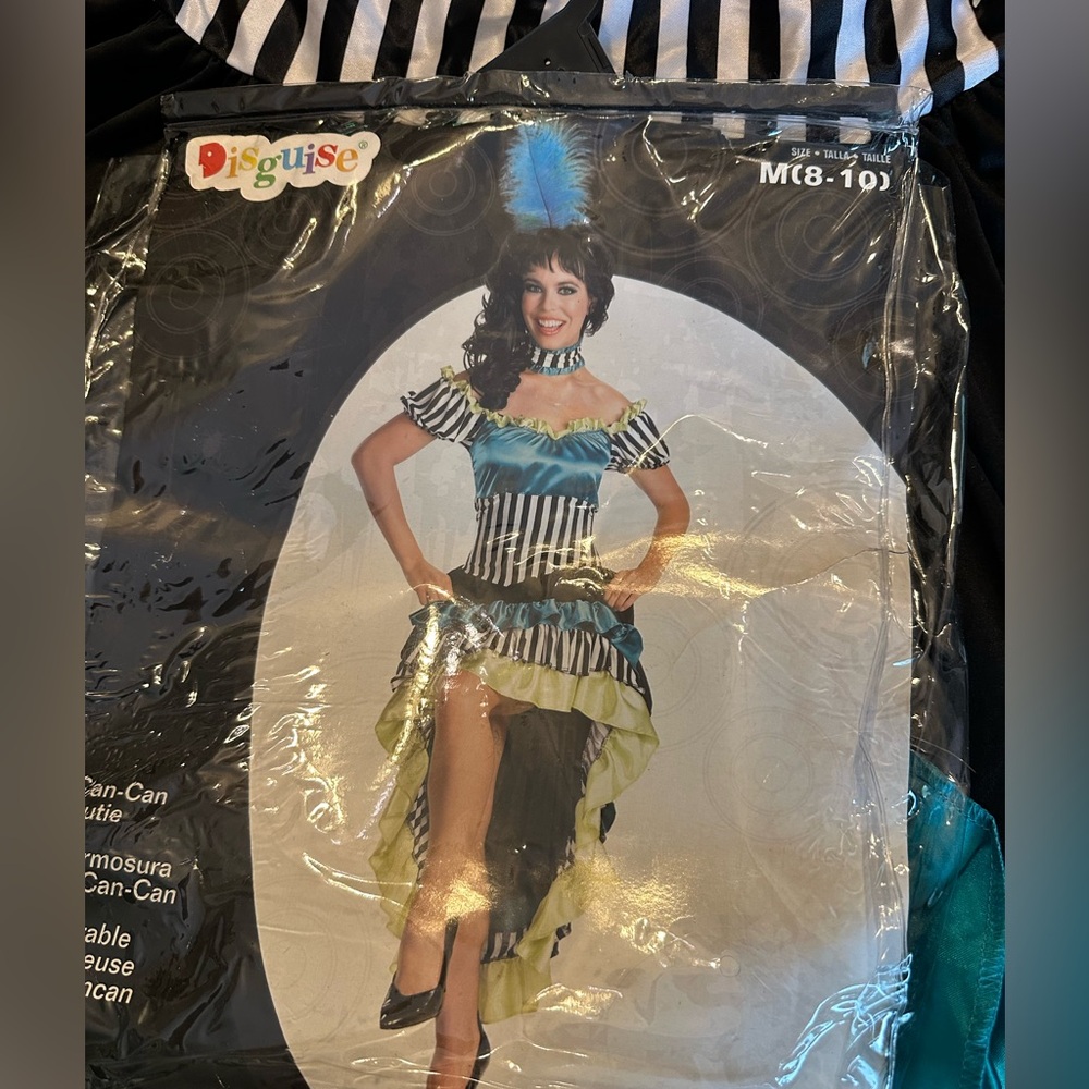 Disguise Can-Can Performer Costume - Blue and Black